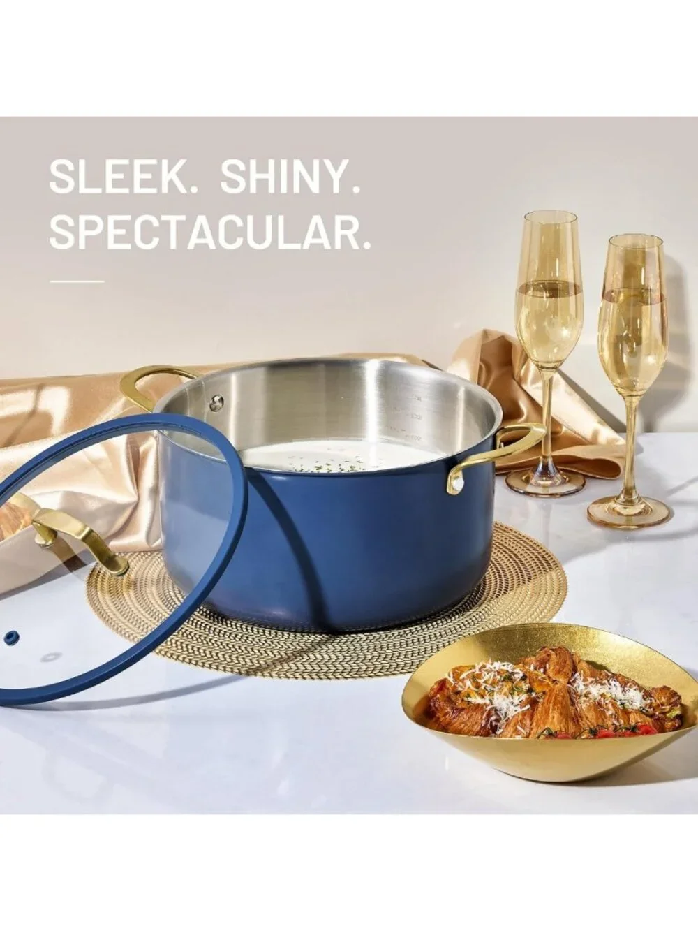 8QT Tri-Ply Stainless Steel Stock Pot with Lid, Even Heating, Dishwasher Safe